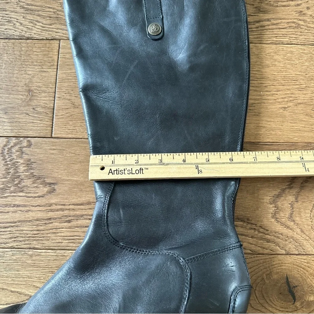 Sam Edelman Penny Leather Riding Boots Black Leather Sz 11 Wide Calf